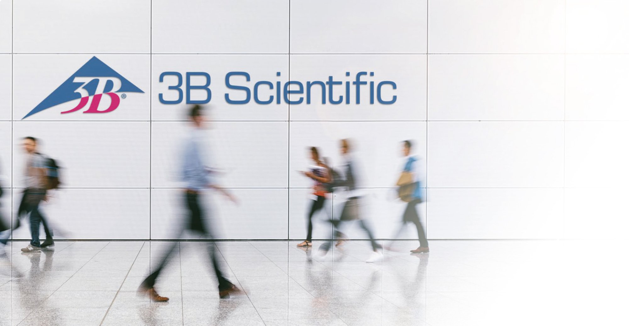 3B Scientific Case Study - people walking through hall.
