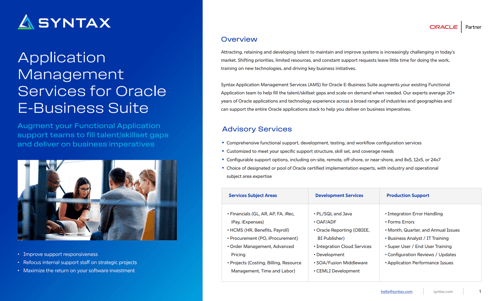 Application Management Services for Oracle E-Business Suite
