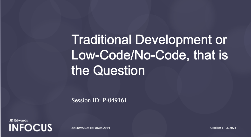 INFOCUS - Traditional Development or Low-Code