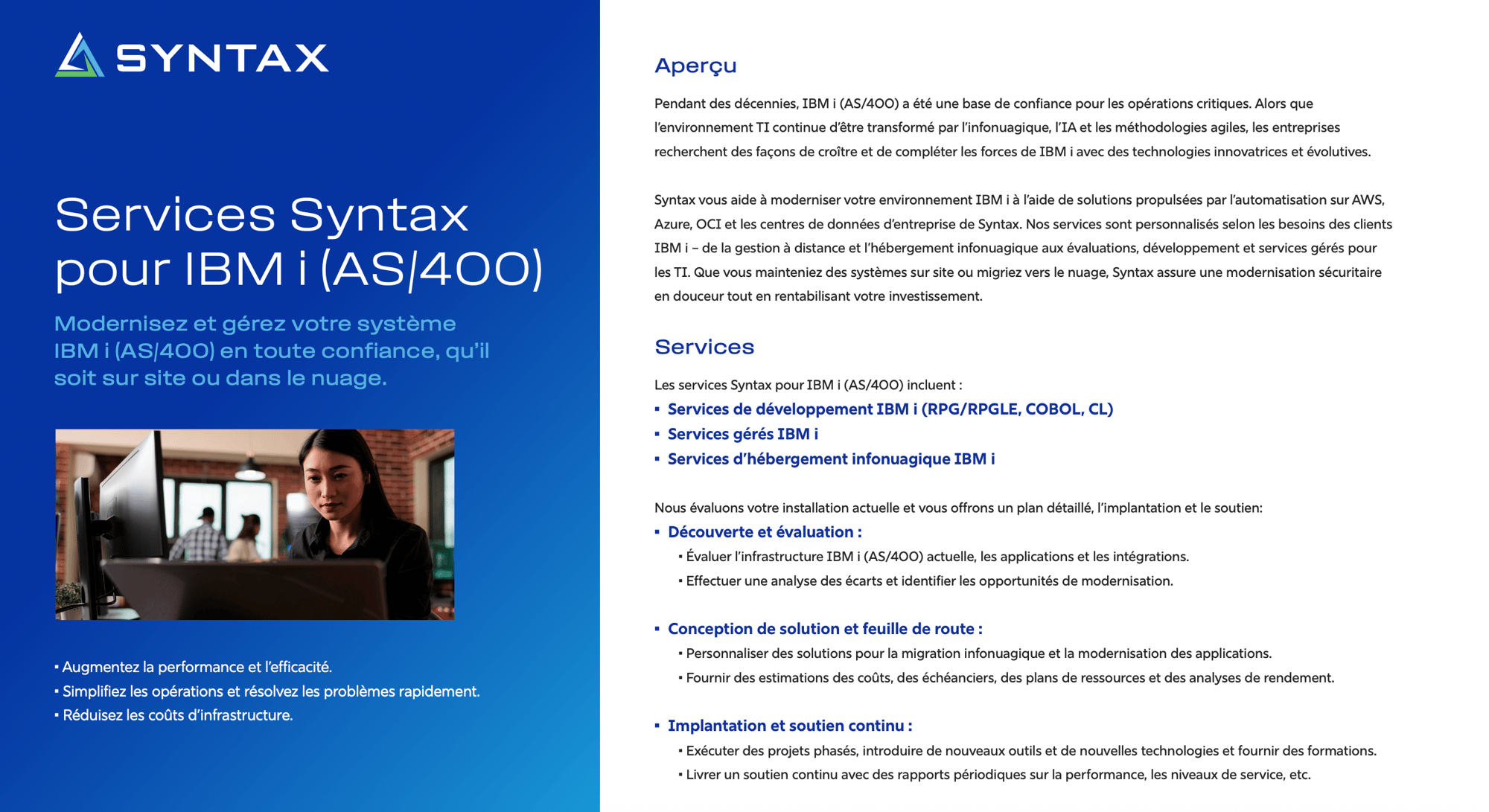 Services Syntax pour IBM i (AS/400)