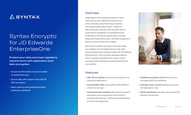 Syntax Encrypto for JDE E1-1