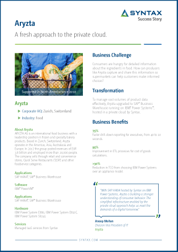 Aryzta Success Story Aryzta Success Story