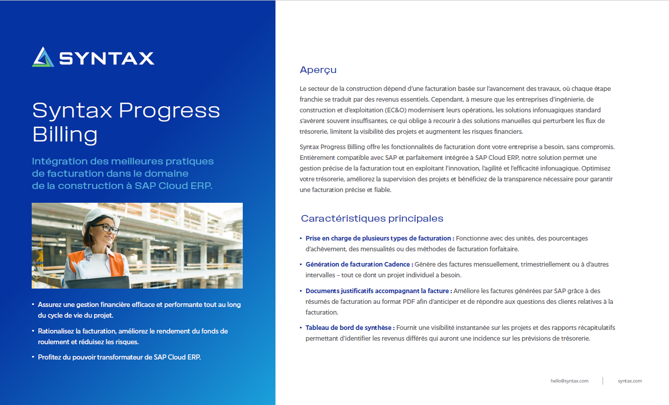 Progress billing FC screenshot