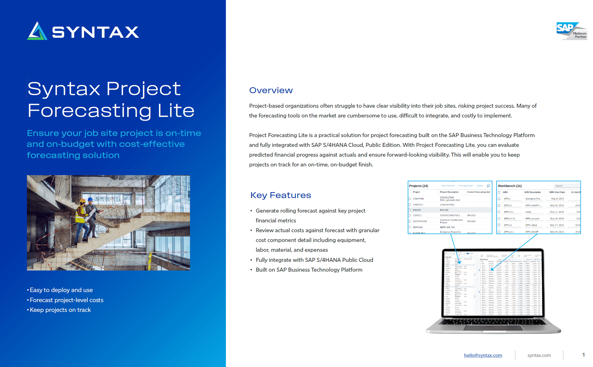 Project Forecasting Lite