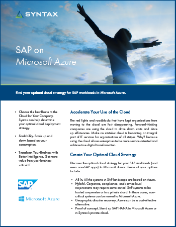 SAP on Azure Data Sheet: Data Sheet
