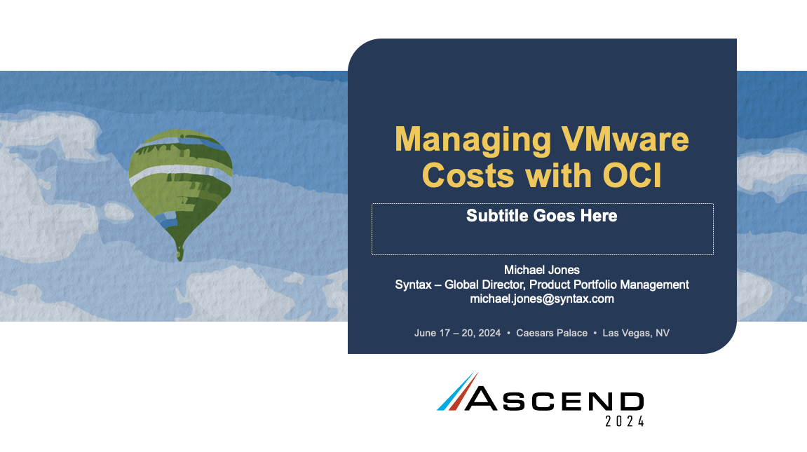Managing VMware Costs with OCI